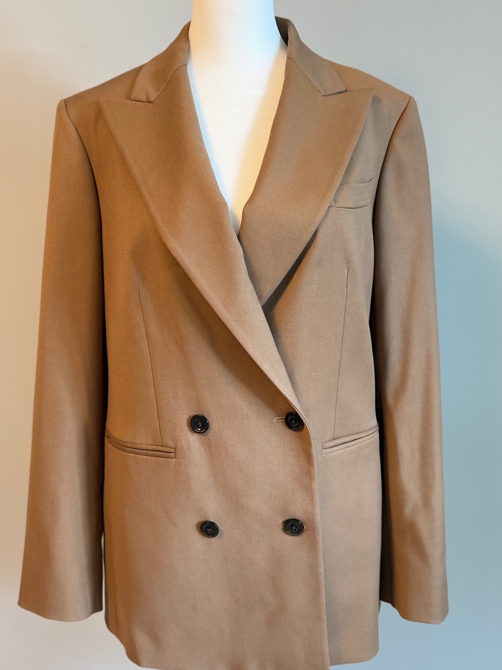 Boglioli Double-Breasted Tan Blazer Jacket